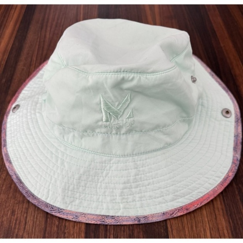 Mission Cooling Bucket Hat Mint Green Sun Hat with Adjustable Chin Strap